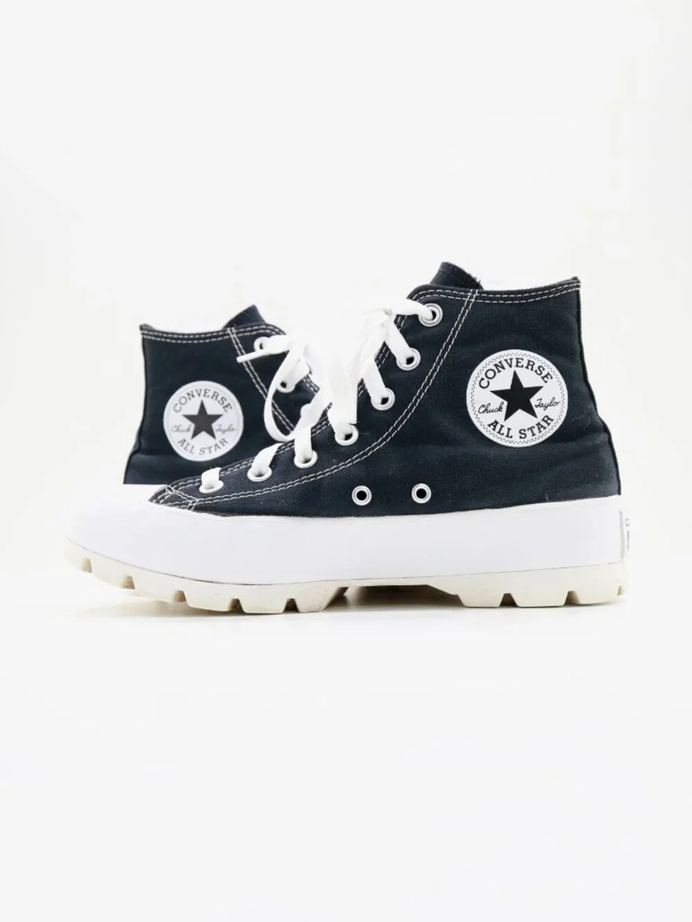 Converse CTAS Hi Lugged Platform Black Canvas High Top Sneakers - 8 - Picture 5 of 7